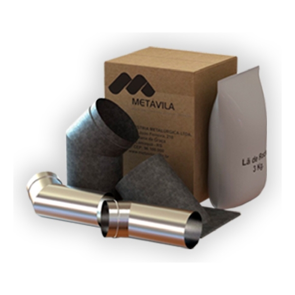 Kit De Caños Pared Acero Inox Para Calefactor Metavila - Imagen 3