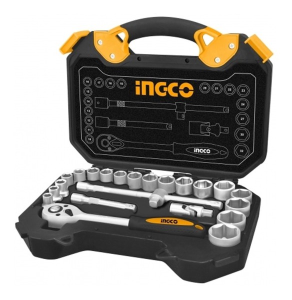 Juego Dados Tubo 25 Pzs Llave Crique 1/2 Metr. Hkts12251