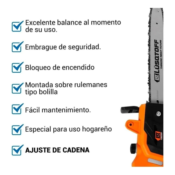 Motosierra Electrica Electrosierra Lusqtoff 2000w Espada 16 - Imagen 6