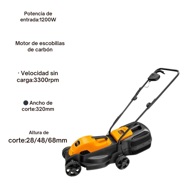 Corta Cesped Electrica 1200w Ingco Lm321 - Imagen 3