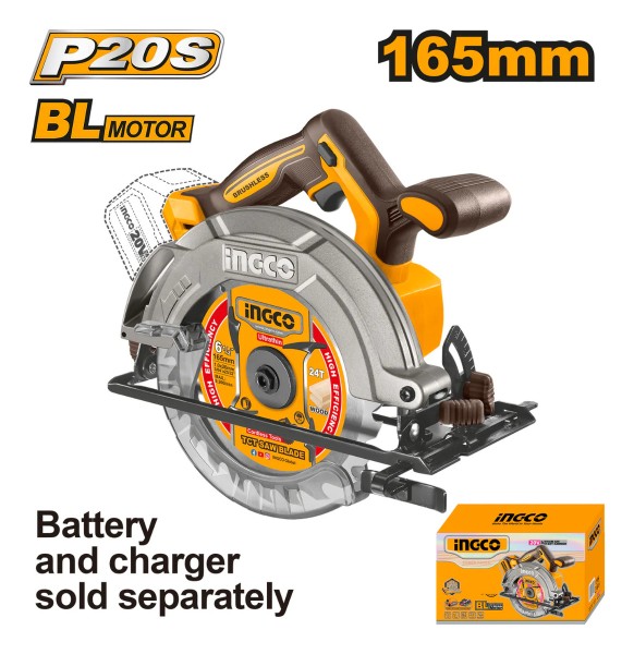 Sierra Circular 20volt P20s 165mm Csli1652 Ingco - Imagen 3