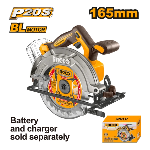 Sierra Circular 20volt P20s 165mm Csli1652 Ingco - Imagen 3