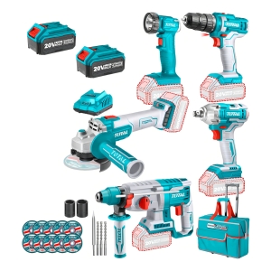 Kit Atornillador Llave Impacto Rotomartillo Amoladora Color Turquesa Frecuencia 50-60