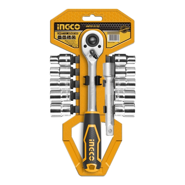 Juego 12 Pieza Dados Tubo Llave Crique 1/2'' Hkts12122 Ingco
