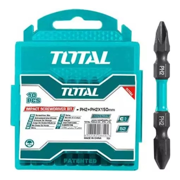Set 10 Puntas Impacto Dobles Ph2 65mm Total Tacim16ph233 - Imagen 3