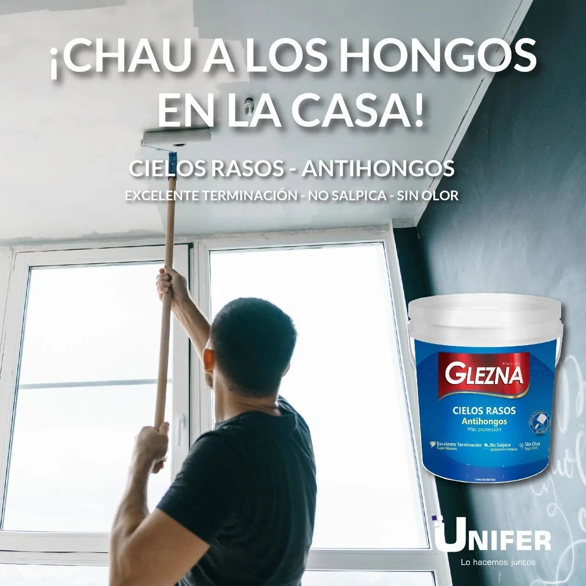 Pintura Glezna Cielos Rasos 18l Antihongos 200mt2 Envio Grat - Imagen 6