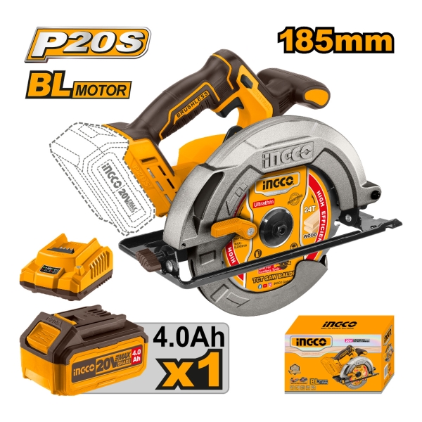 Sierra Circular Brushless 20v C/bat Ingco Csli18511 - Imagen 2