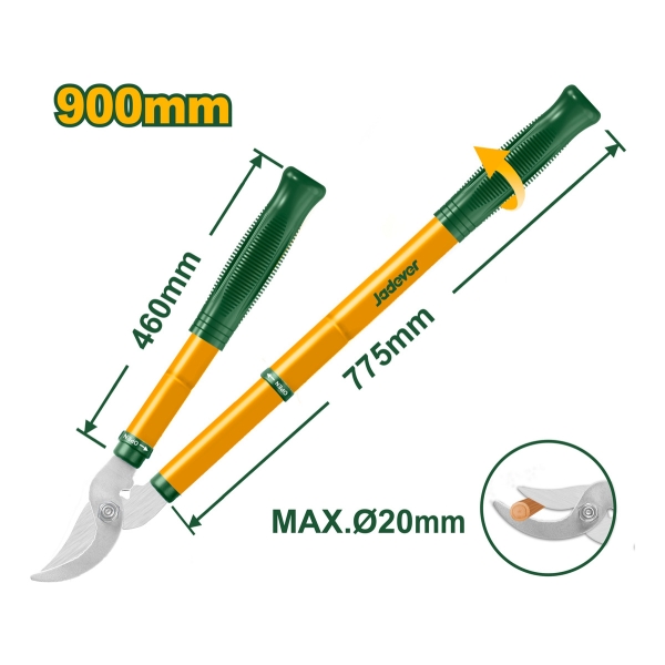 Tijera De Poda Extensible Corte 20mm Jadever Jdpr1e79 - Imagen 2