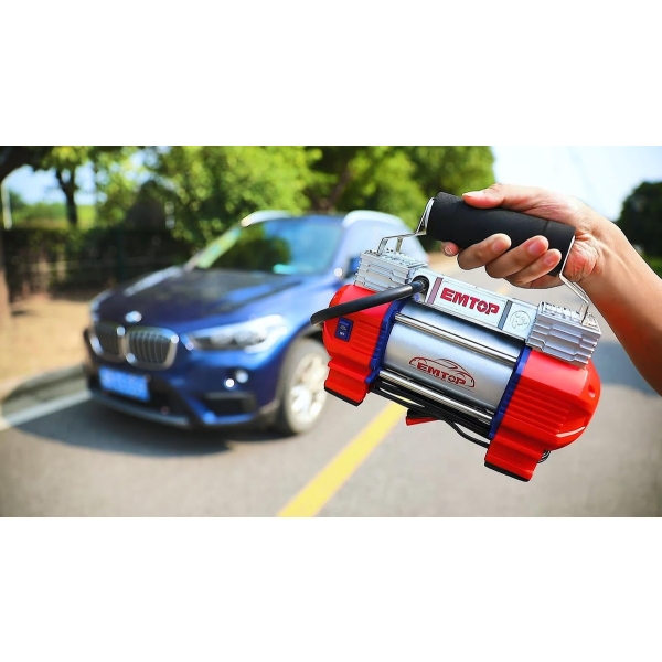 Inflador Compresor 12v 120psi Para Autos Emtop - Imagen 4