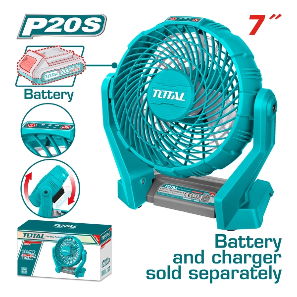Ventilador Inalámbrico Total 20v, Liviano Portátil 3 Niveles - Imagen 2