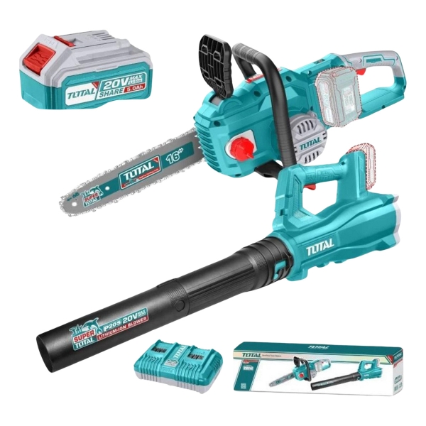 Kit Sert Motosierra + Sopladora 20v Total Con Dos Batería 5h