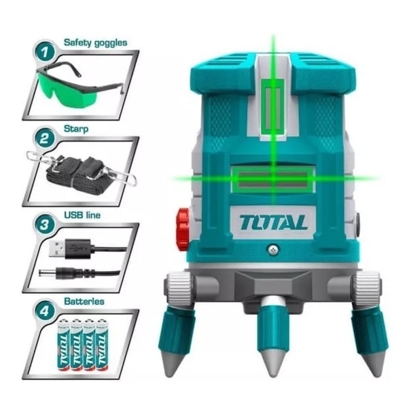Nivel Laser Verde De 5 Lineas Autonivelante Maletin Y Acc - Imagen 2