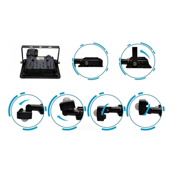 Foco Led Reflector Sensor Movimiento 20w Luz Fria Fotocelula - Imagen 4
