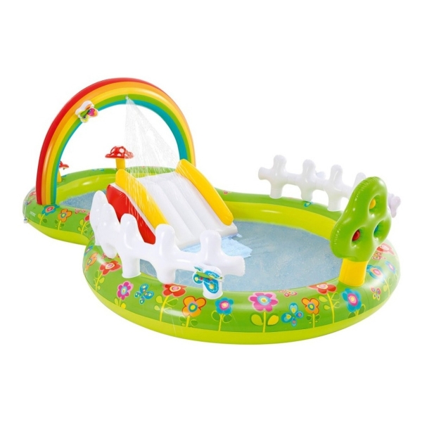 Piscina Inflable Centro De Juegos Con Rociador Intex 57154