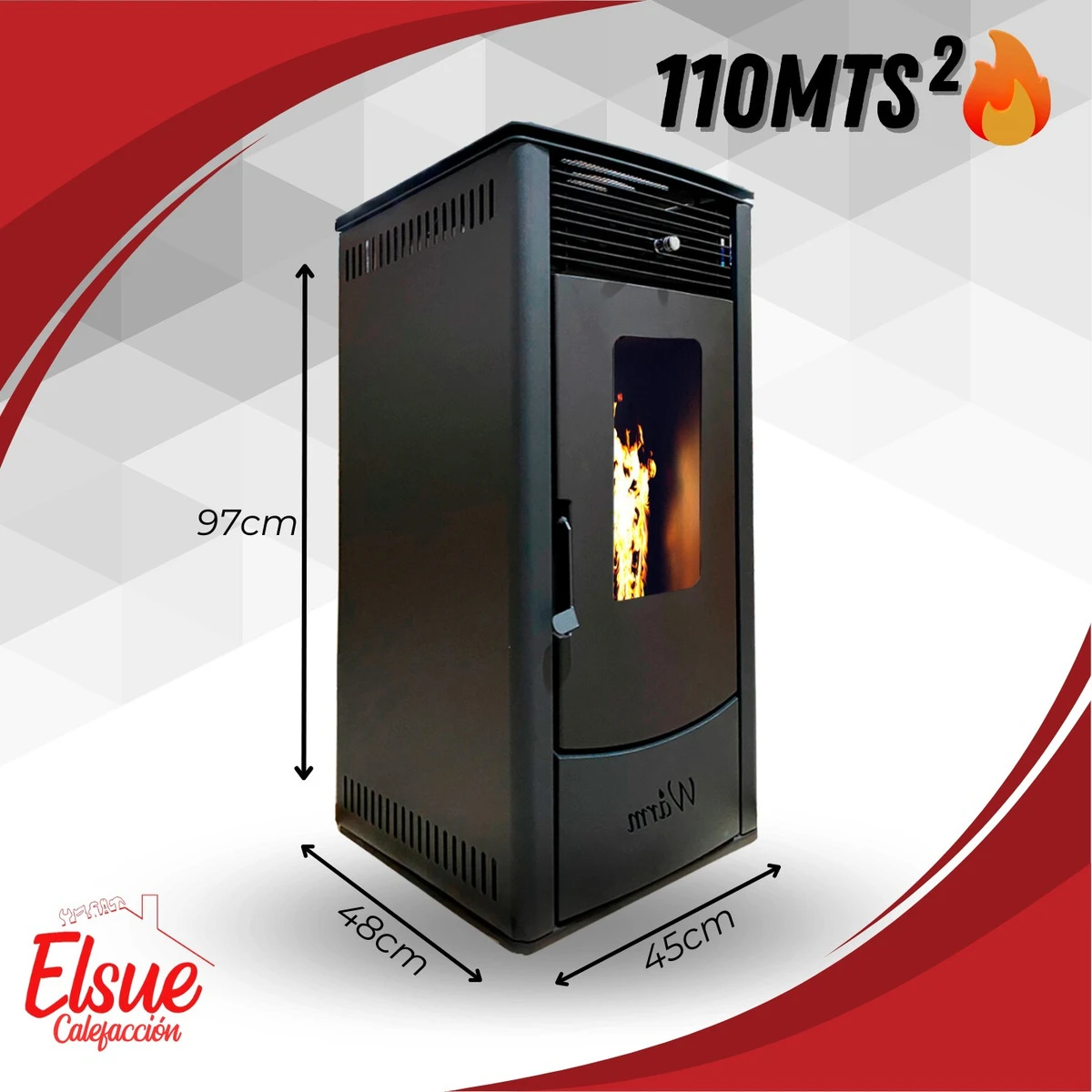 Calefactor Estufa Pellet Warm 11kw 110m2 C/kit Y Regalo - Imagen 2