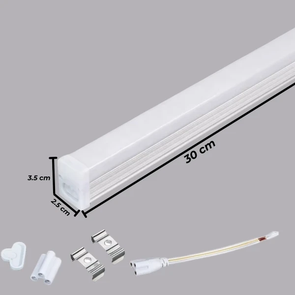 Tubo Led T5 Regleta Artefacto 30cm Luz Fría Blanca 5w - Imagen 3