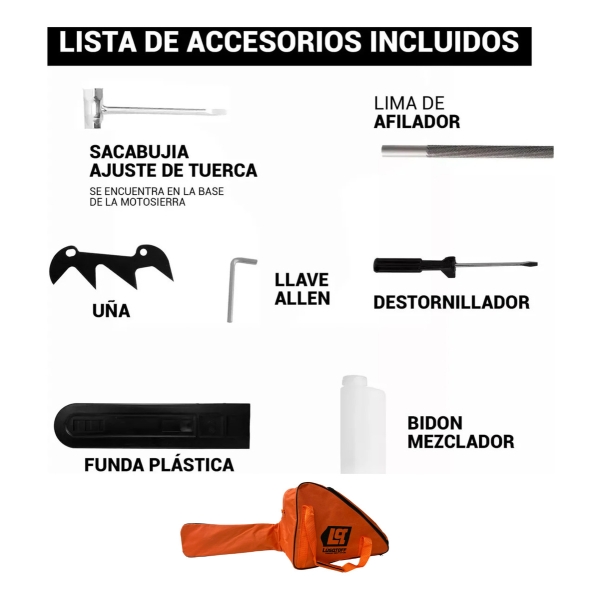 Motosierra A Nafta 62cc 4.1hp Espada22 Lusqtoff Profesional - Imagen 10