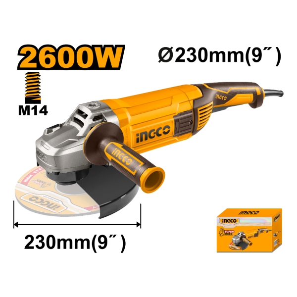 Amoladora Angular 2600w Ingco Industrial 9'' (230mm) Ag26008 - Imagen 2