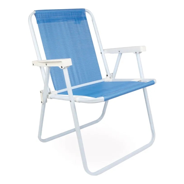 Reposera Silla Plegable Mor Azul En Acero Revestido Playa - Imagen 2