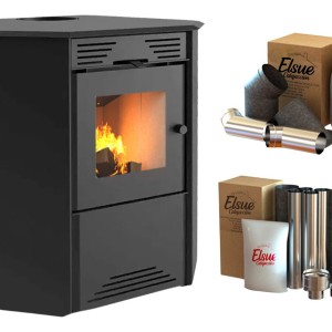 Calefactor 75mt2 Doble Combustión Esquinero 790gf+ Kit Caños