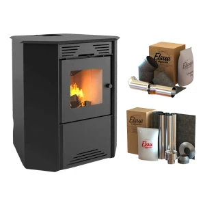 Calefactor 75mt2 Doble Combustión Esquinero 790gf+ Kit Caños