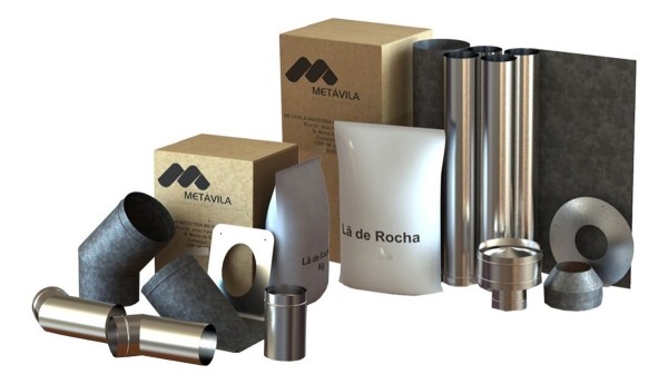 Kit Caños Calefactor 110mm Techo Y Pared Completo - Imagen 2