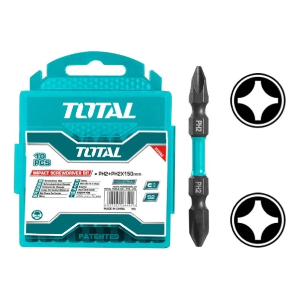 Set 10 Puntas Impacto Dobles Ph2 65mm Total Tacim16ph233 - Imagen 2