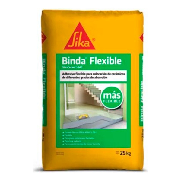 Sika Bindafix Flexible Adhesivo Para Cerámica 25 Kg Elsue