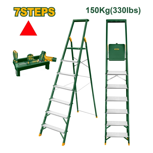 Escalera Aluminio 2.10 Met 7 Escalones 150kg Jadever - Imagen 2