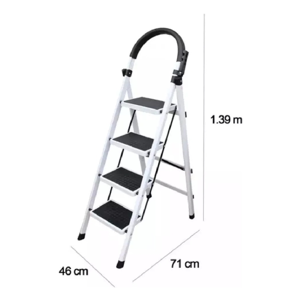 Escalera Metal Familiar Plegable Tijera 4esc 1.2m Hasta 150k - Imagen 3