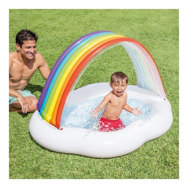 Piscina Inflable Infantil Con Techo Arcoiris 82l Intex 57141 - Imagen 3