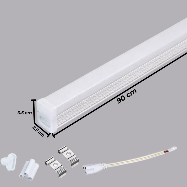 Tubo Led T5 Regleta Artefacto 90cm Luz Fría Blanca 12w - Imagen 2