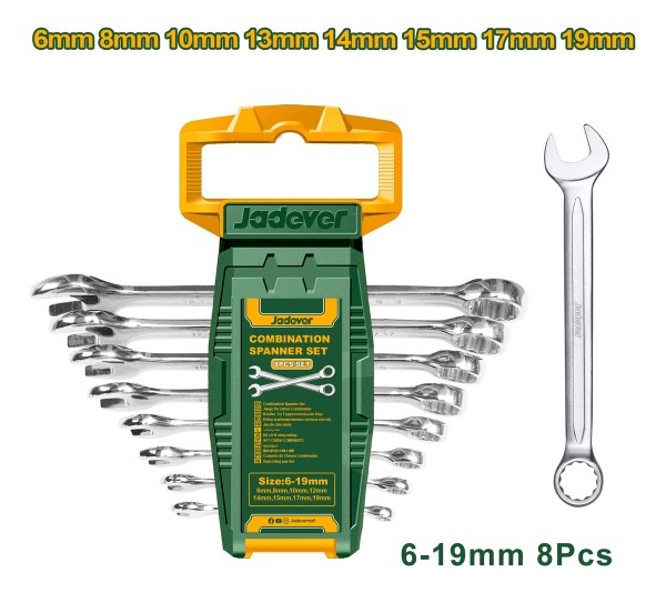 Set De 8 Llaves Combinadas Boca Estriada Jadever Jdsp1208 - Imagen 2