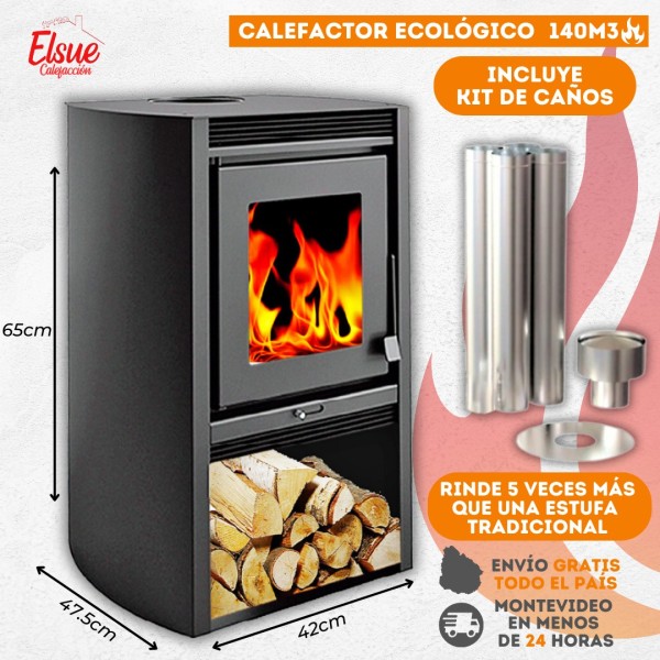 Calefactor A Leña Doble Combustión + Kit Techo Completo - Imagen 3