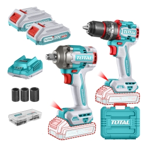 Kit Combo Total 20v Brushles Llave Impacto 1/2 Atornillador