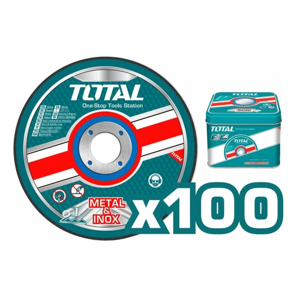 Set 100 Discos Corte Metal Total Amoladora 4.1/2'' 1mm - Imagen 2