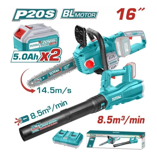 Kit Sert Motosierra + Sopladora 20v Total Con Dos Batería 5h - Imagen 2
