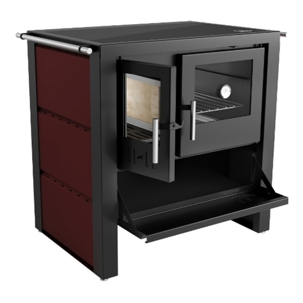 Cocina Leña Tapa Vidrio Vitroceramica 245m3 Doble Combustión