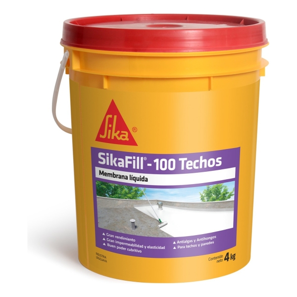 Membrana Líquida Sikafill 100 Techos Gris Balde De 4 Kilos
