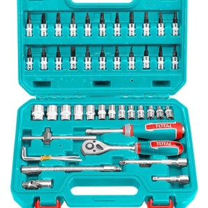 Set 46 Piezas De Dados Y Puntas 1/4 Total Tht141462