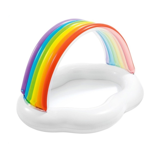 Piscina Inflable Infantil Con Techo Arcoiris 82l Intex 57141
