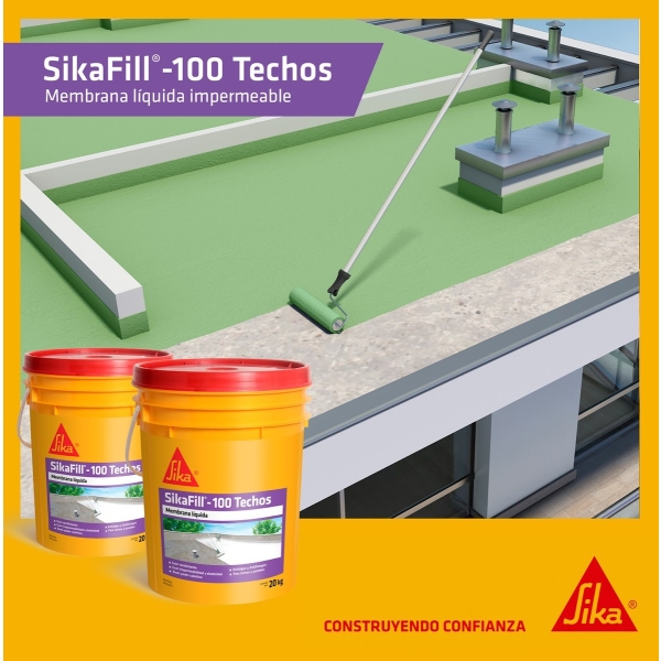 Membrana Líquida Sikafill 100 Techos Gris Balde De 4 Kilos - Imagen 10