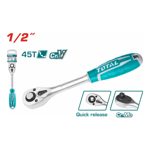 Llave Crique 1/2 Pulgada Total Cromo Vanadio Industrial - Imagen 2