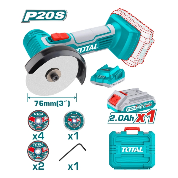 Mini Cortador Industrial + Bat 2ah + Carg + 7 Discos Total - Imagen 2