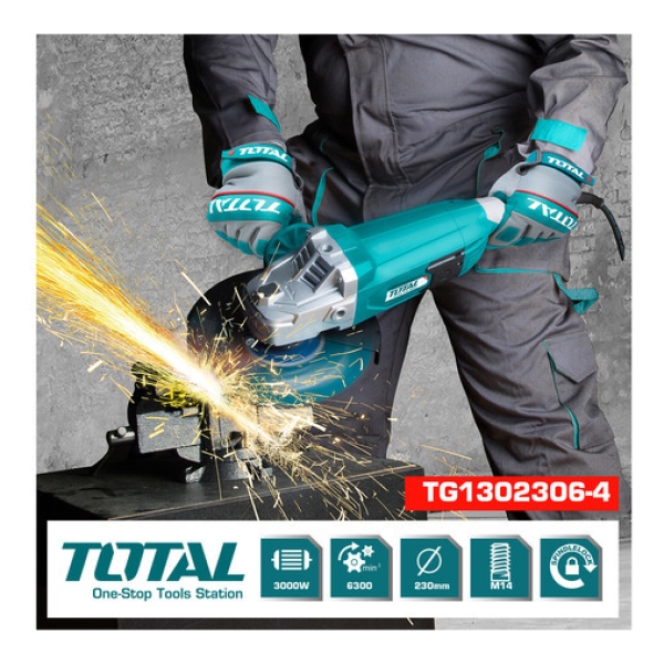 Amoladora Angular Industrial Total 3000w 9 230mm Tg1302306 - Imagen 6