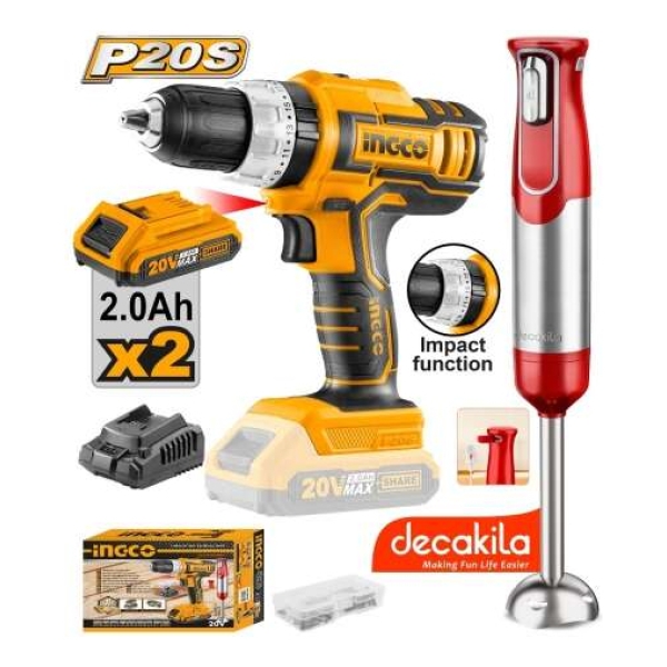 Super Combo Atornillador 20v Ingco + Mixer Decakila Cosli221 - Imagen 3