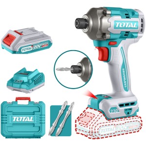 Atornillador Impacto 20v + 2 Bat + Puntas + Cargador Total