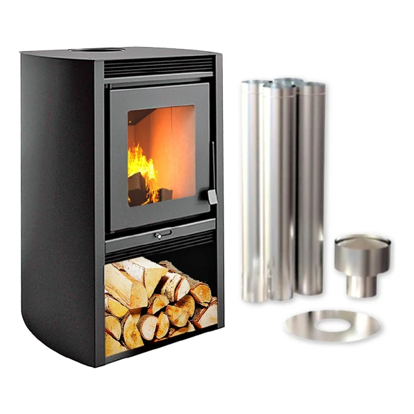 Calefactor Leña Doble Combustion Metavila 52mt2 C/kit Techo