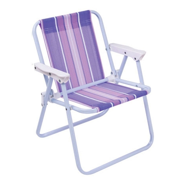 Silla Infantil Plegable Alta De Acero Mor A Rayas 2009 - Imagen 3