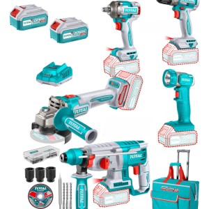 Kit Atornillador Llave Impacto Rotomartillo Amoladora 20v